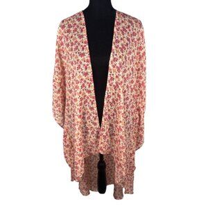 American Eagle Womens Kimono Top Sz M Floral‎ Semi Sheer Feminine Fairy Festival